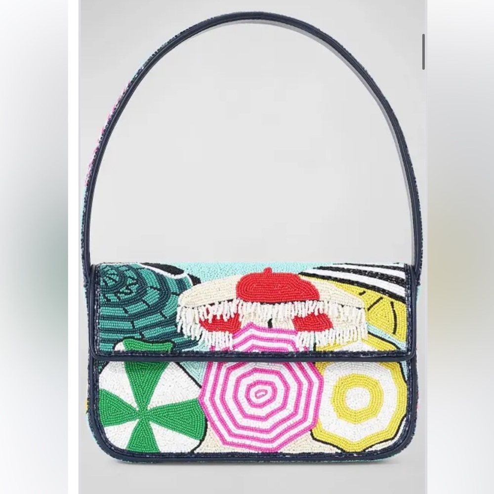 Staud cabana beaded bag striped umbrella firm !!!